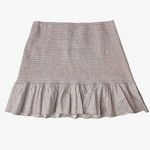 French Connection Women's Blue/Pink Elao Rhodes Smocked Cotton Mini Skirt Size M